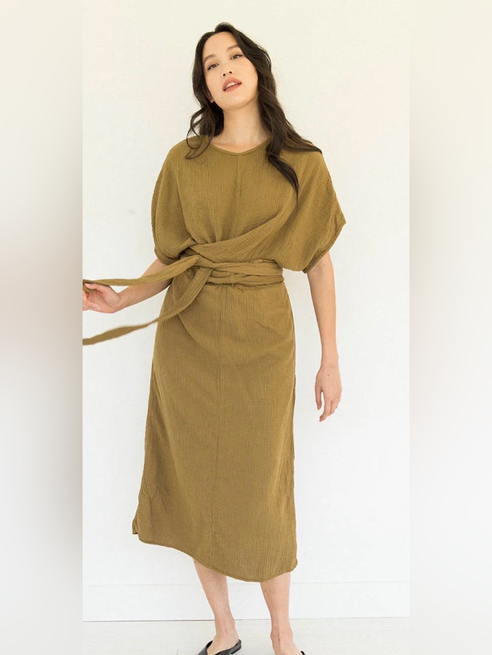 Suunday THE DOLMAN DRESS IN TAPENADE Size XL